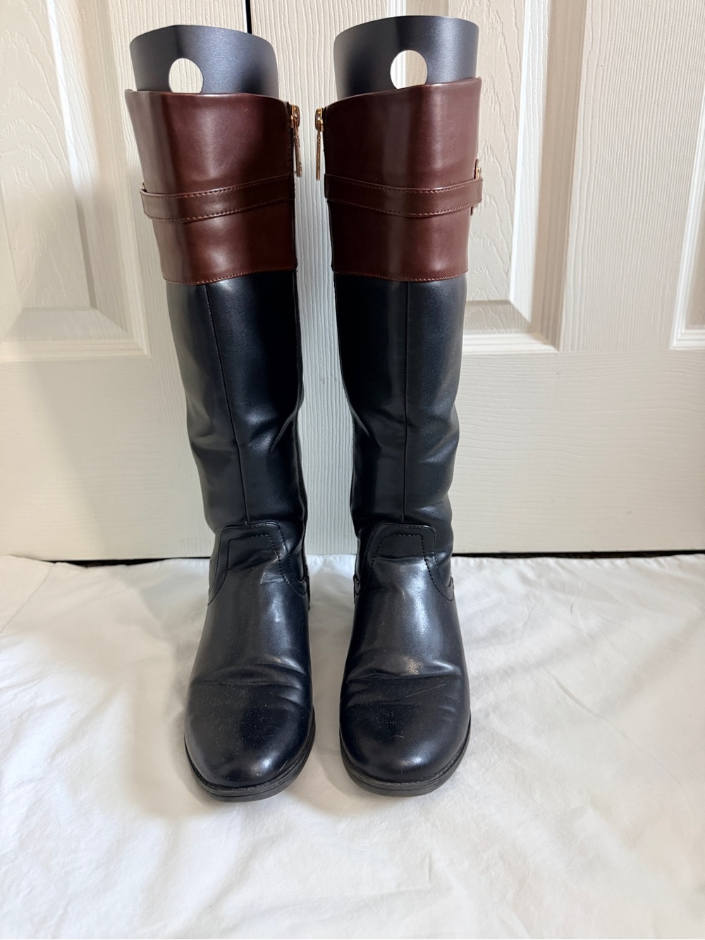 Tommy Hilfiger Black and Brown Over-the-Knee Riding Boots 8 EUC